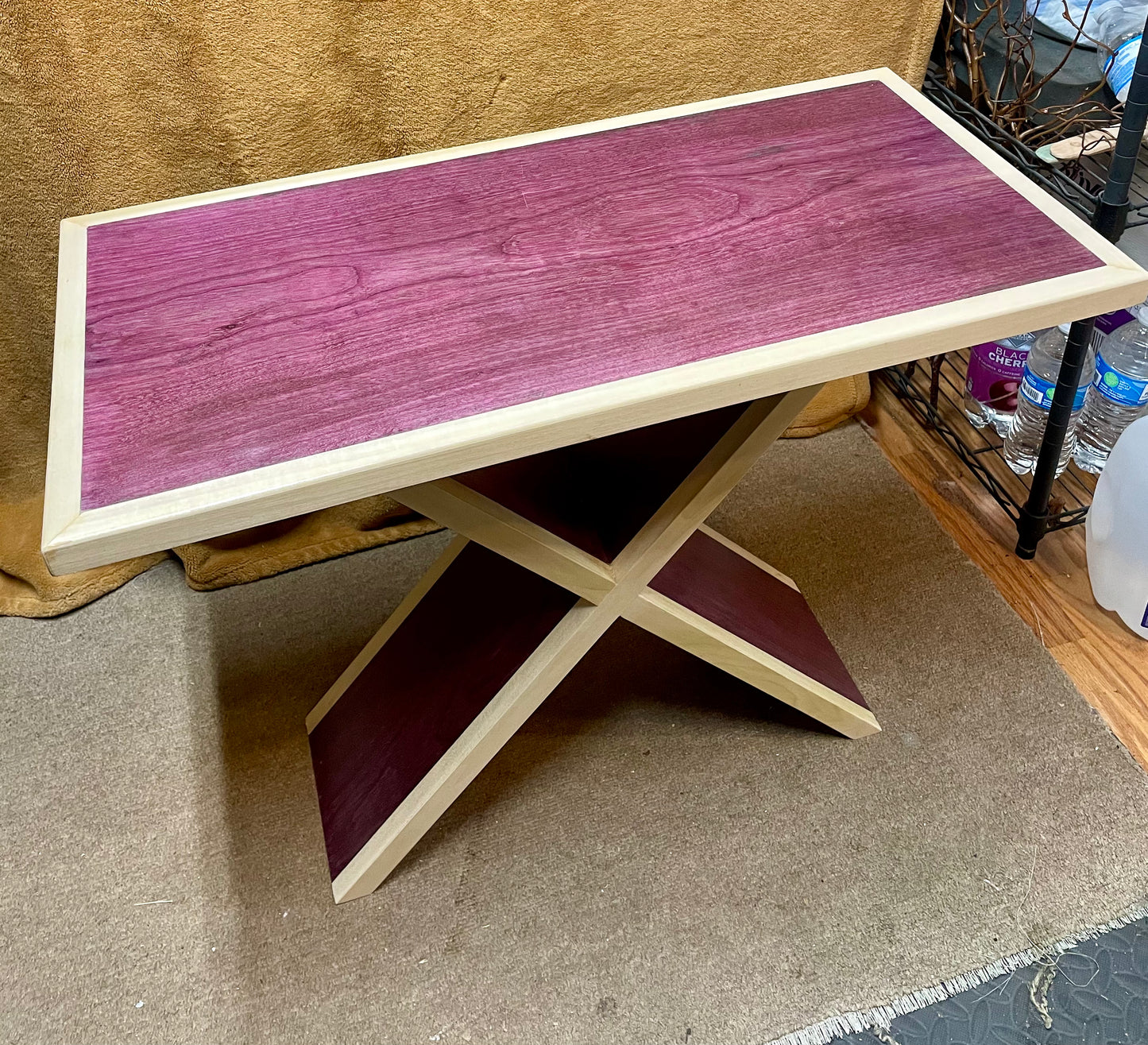 Purpleheart and Poplar Side Table