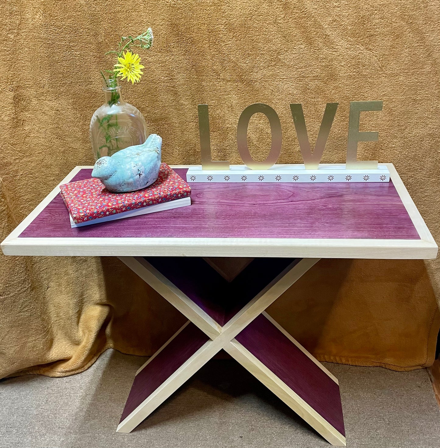 Purpleheart and Poplar Side Table