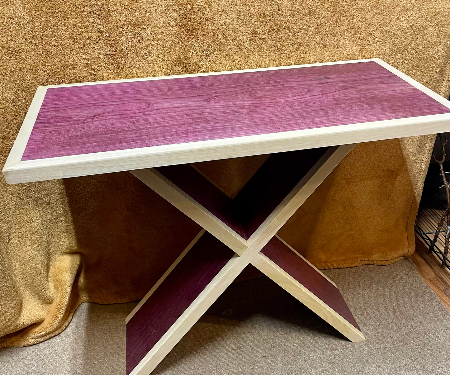 Purpleheart and Poplar Side Table