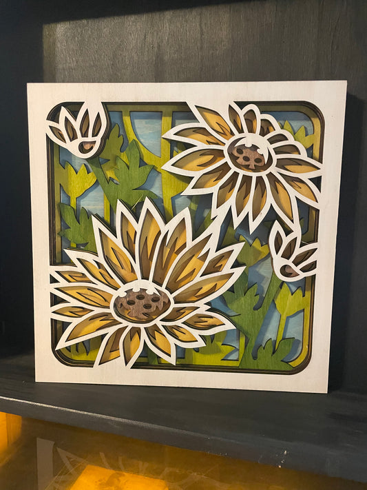 3d Sunflower Silhouette