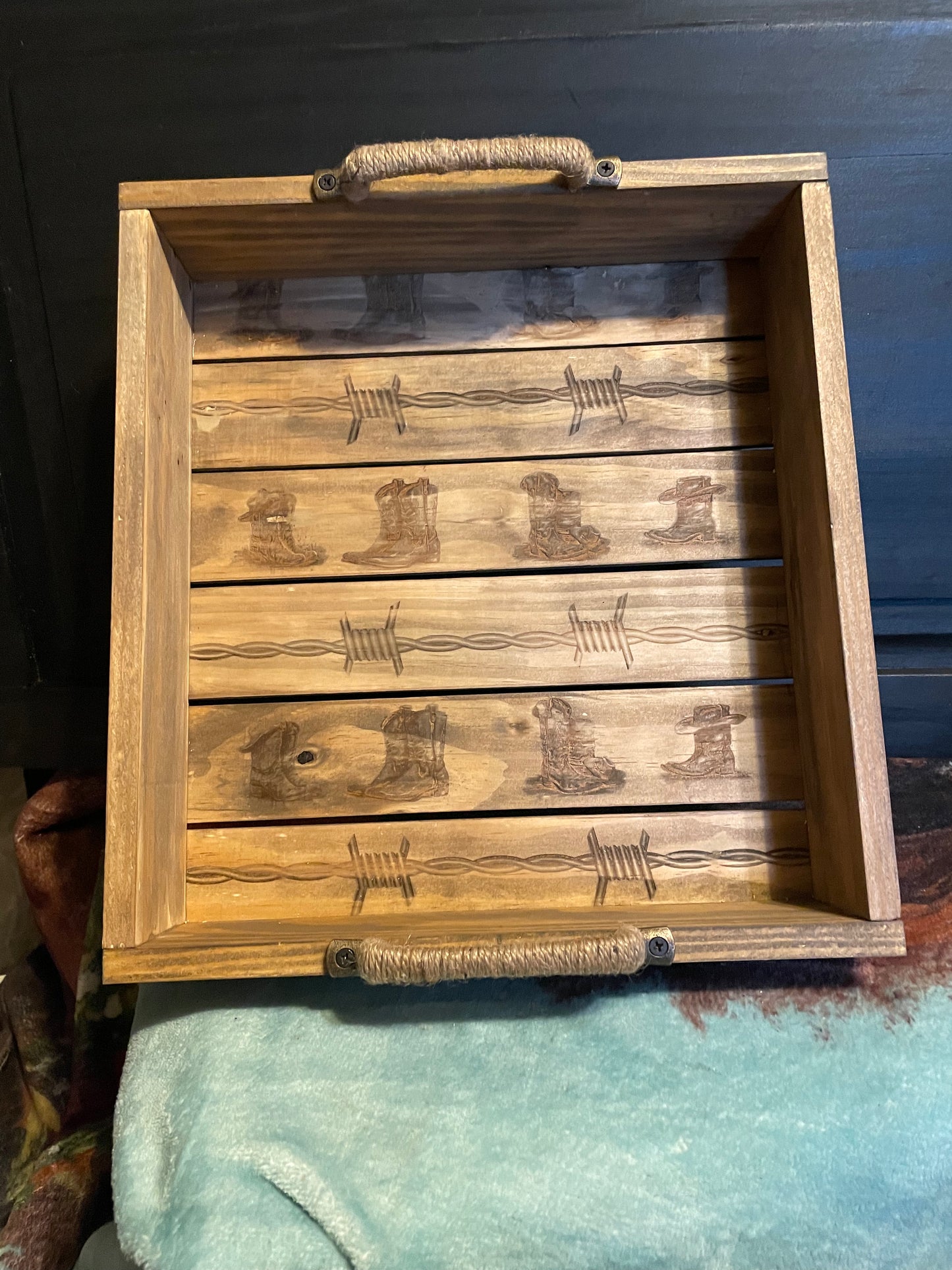 12" x 13" Custom Hand Made Wooden Tray
