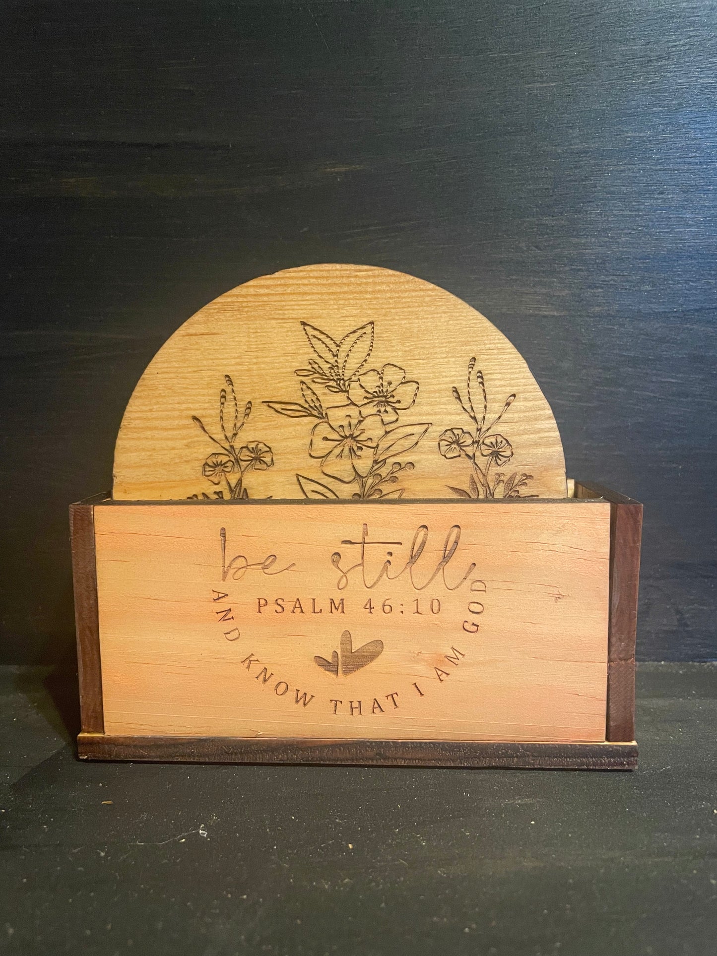 Maple Wood Coaster Set w/ Cork Backing