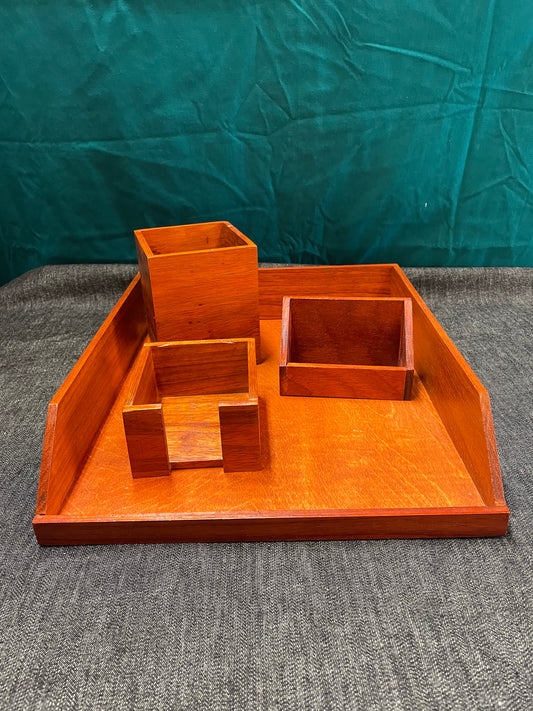 Custom Made African Padauk Desk Set