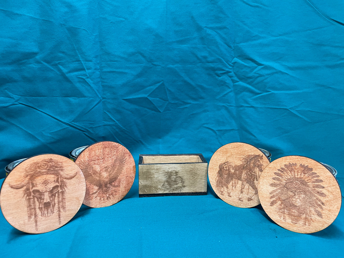 Maple Wood Coaster Set w/ Cork Backing