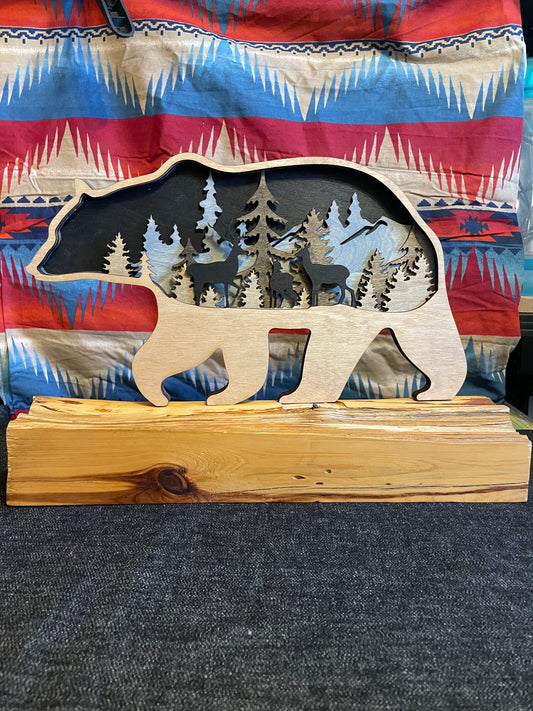 Forest Bear on Cedar Log